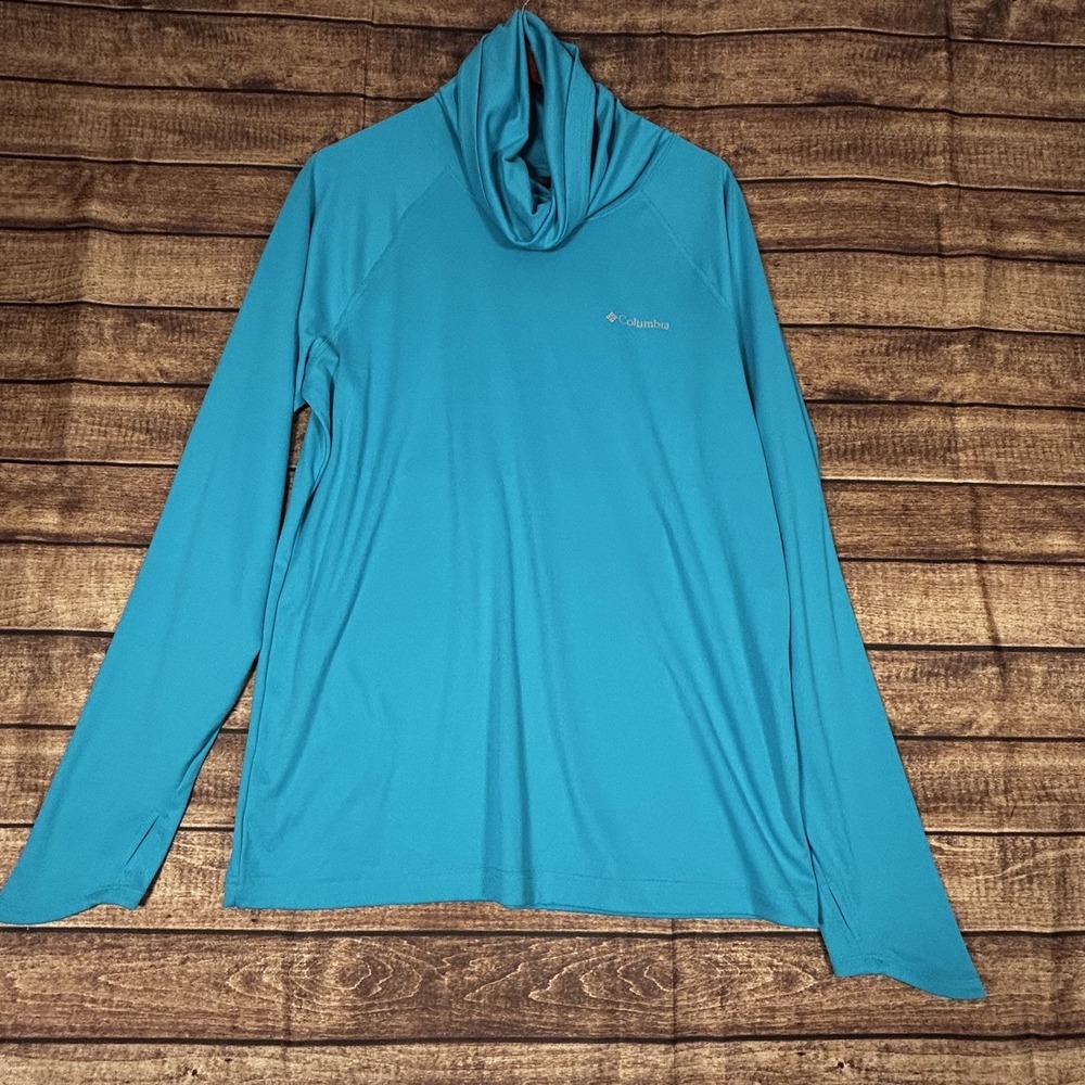 Columbia Mens Digby Island Blue Cowl Neck Gaiter‎ Long Sleeve Sun Protection M